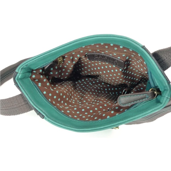 Chala Crossbody Bag Blue and Black with Decorative Charm - Picture 8 of 8